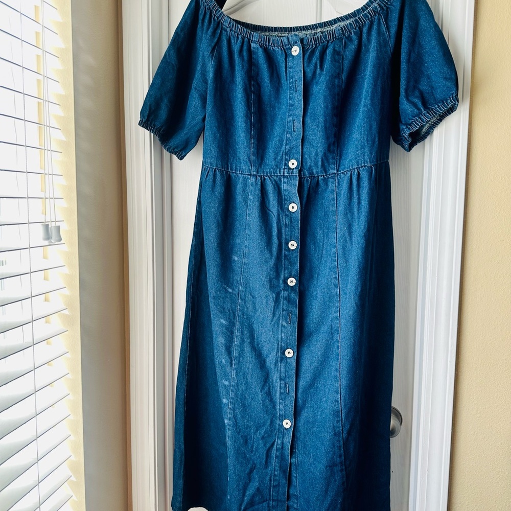 Denim dress color blue size 16